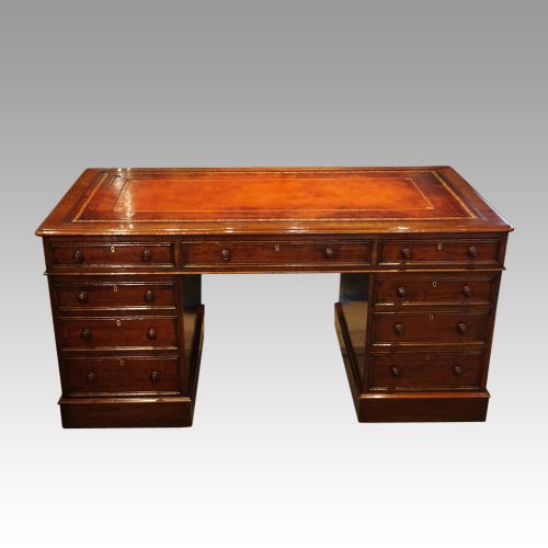 fig 4. Victorian mahogany pedestal desk 150cms