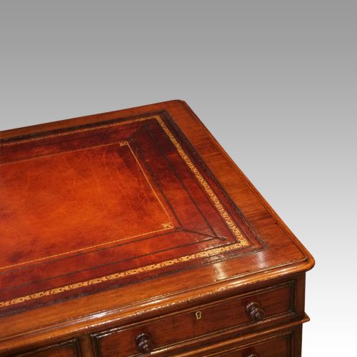 fig 7. Victorian mahogany pedestal desk 150cms