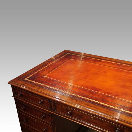 fig 8. Victorian mahogany pedestal desk 150cms