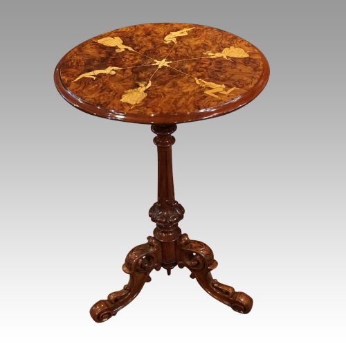 Victorian Inlaid Walnut Wine Table