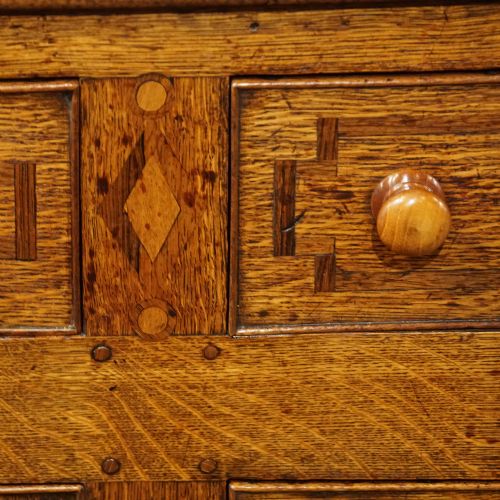 fig 3. Antique oak inlaid dresser base