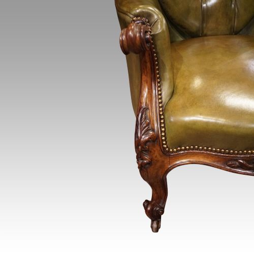 fig 1. Victorian leather reading chair