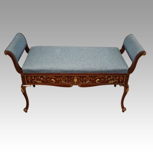 Edwardian Inlaid Duet Stool