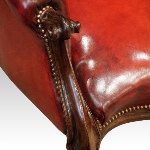 fig 4. Victorian red leather reading chair