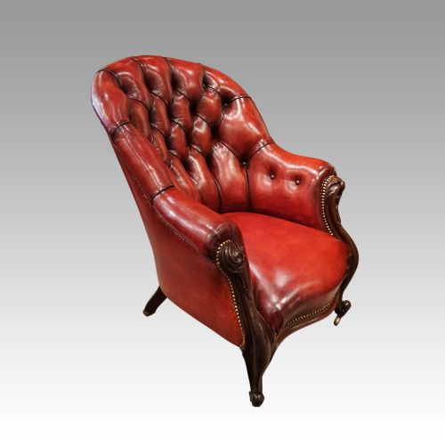 fig 1. Victorian leather button back chair