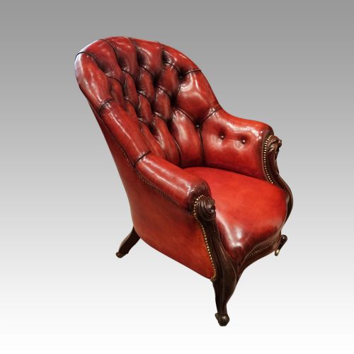 fig 3. Victorian leather button back chair