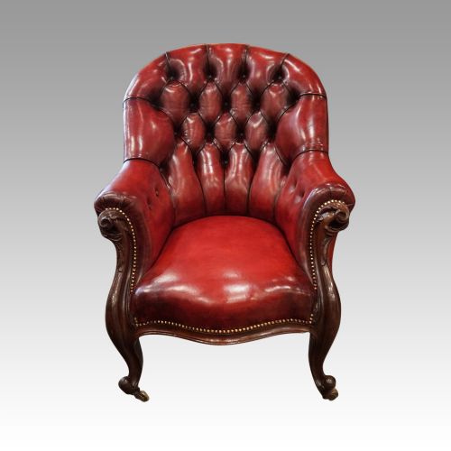 fig 4. Victorian leather button back chair