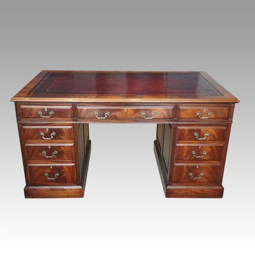 George V Mahogany Pedestal Desk