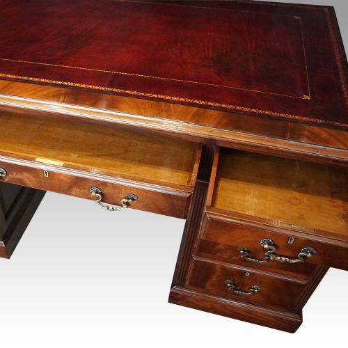 fig 6. George V mahogany pedestal desk