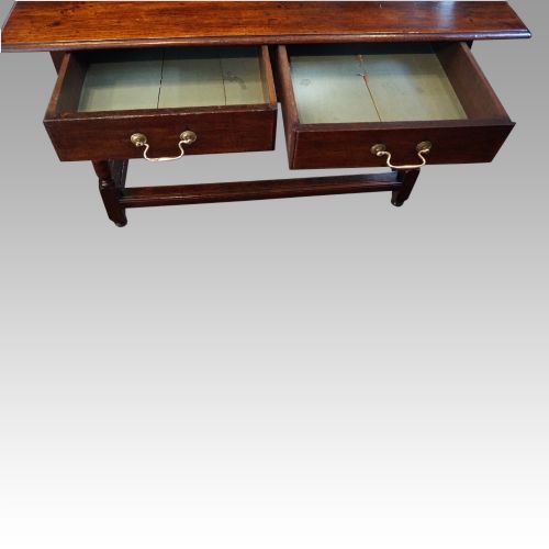 fig 2. 19thc oak 2 drawer side table