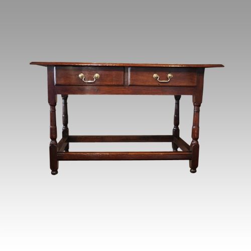 fig 4. 19thc oak 2 drawer side table