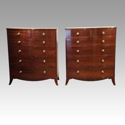 Pair of Georgian Bow Chests of Drawers