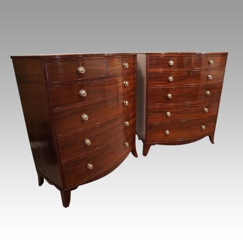 fig 4. Pair of Georgian bow chests of drawers