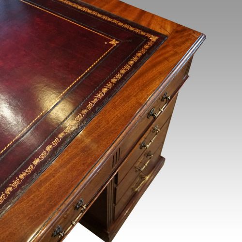 fig 7. Victorian mahogany pedestal desk