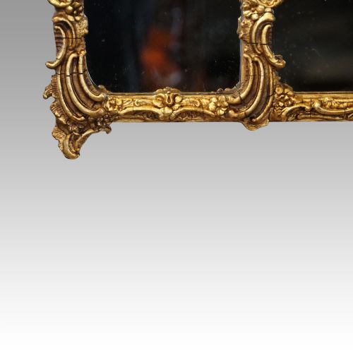 fig 1. Antique 3 plate gilt over mantle mirror