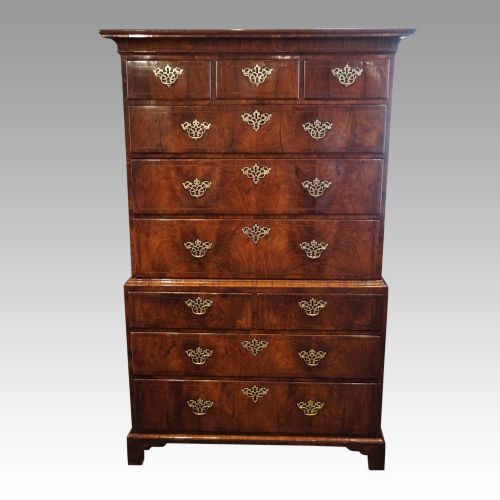 Georgian Walnut Chest on Chest