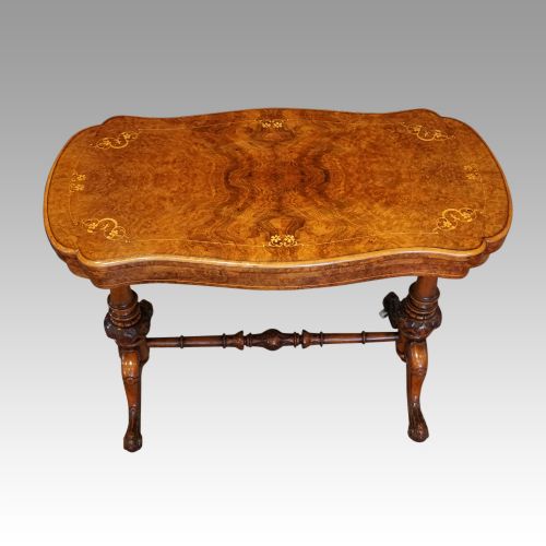 fig 7. Victorian inlaid walnut serpentine card table