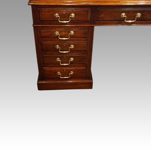 fig 1. Edwardian mahogany large pedestal desk