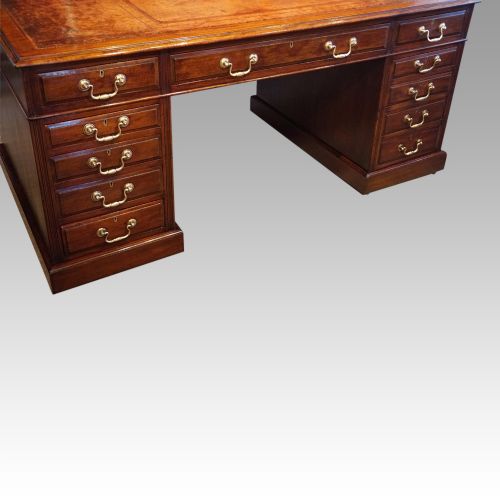 fig 8. Edwardian mahogany large pedestal desk