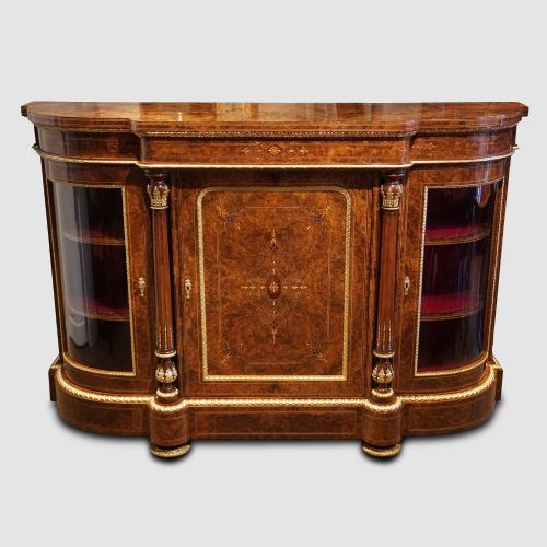 Victorian Inlaid Walnut Credenza