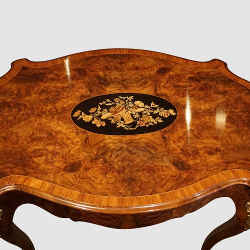 fig 7. Victorian inlaid walnut centre table