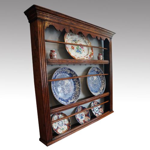 fig 1. Antique oak plate rack