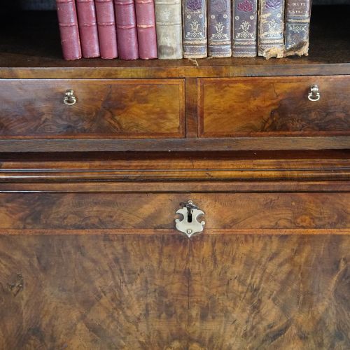 fig 7. 19thc. walnut bureau bookcase