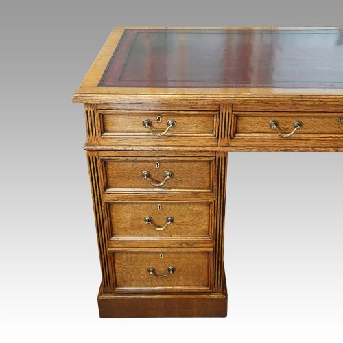 fig 5. Victorian oak pedestal desk