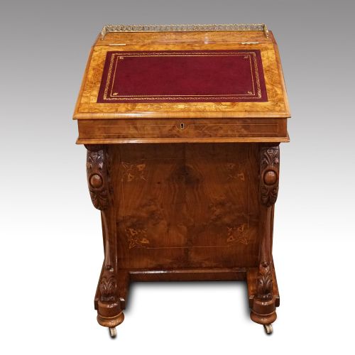 Victorian Inlaid Walnut Davenport Desk