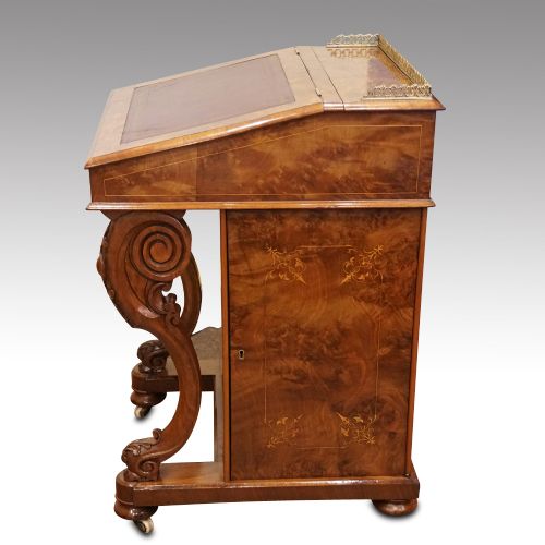 fig 2. Victorian inlaid walnut Davenport desk