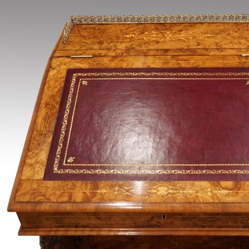 fig 5. Victorian inlaid walnut Davenport desk