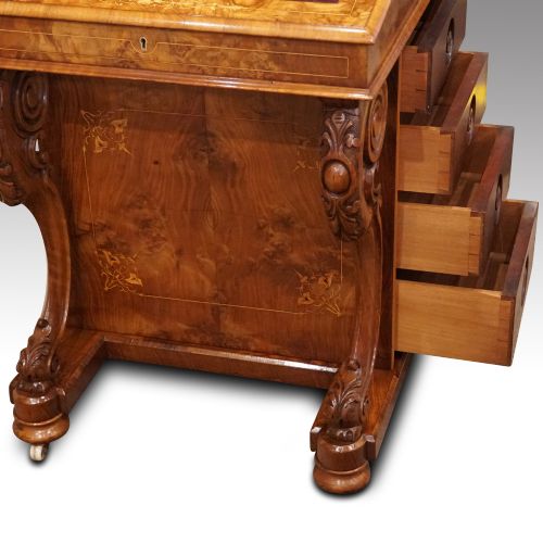 fig 6. Victorian inlaid walnut Davenport desk