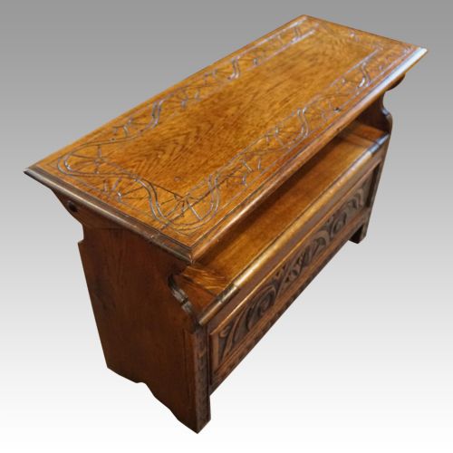 fig 2. Edwardian oak monks bench