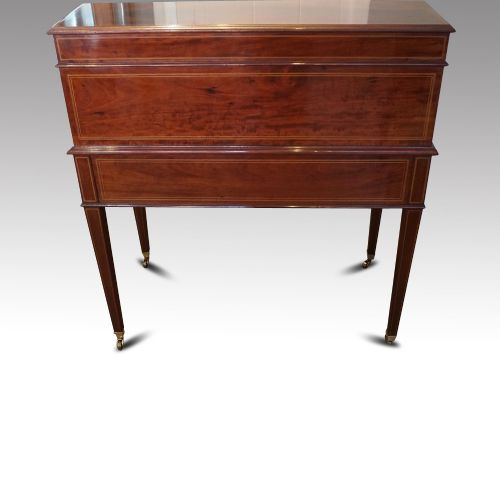 fig 1. Edwardian mahogany inlaid cylinder bureau