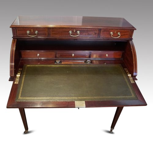 fig 2. Edwardian mahogany inlaid cylinder bureau