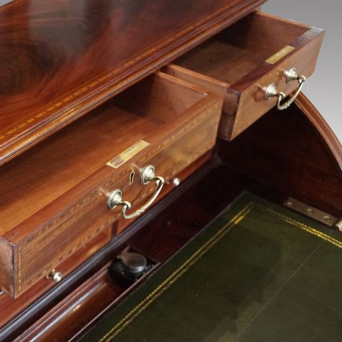 fig 4. Edwardian mahogany inlaid cylinder bureau