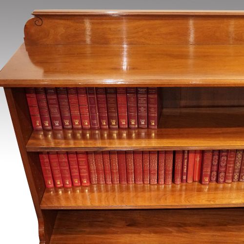 fig 1. Pair of Edwardian walnut open bookcases