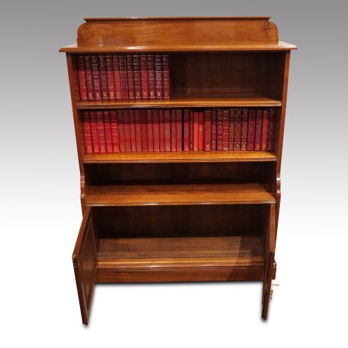 fig 2. Pair of Edwardian walnut open bookcases