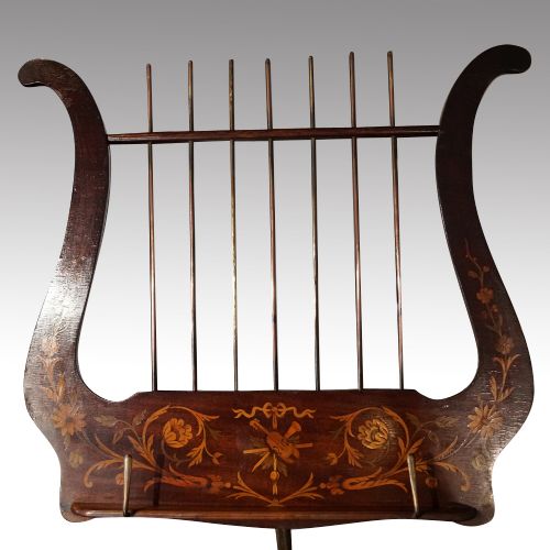 fig 3. 19thc. inlaid mahogany music stand
