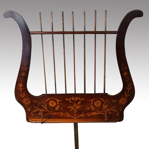 fig 4. 19thc. inlaid mahogany music stand