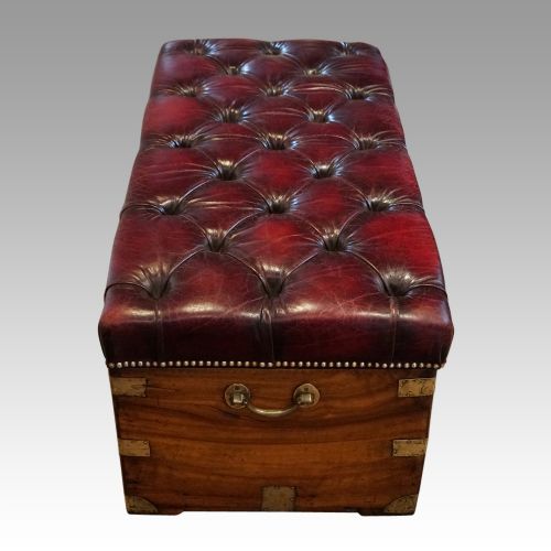 fig 3. Victorian leather camphorwood ottoman