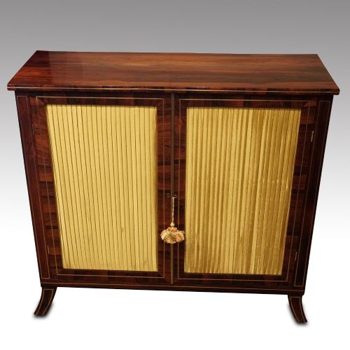 Antique Brass Inlaid Rosewood Side Cabinet