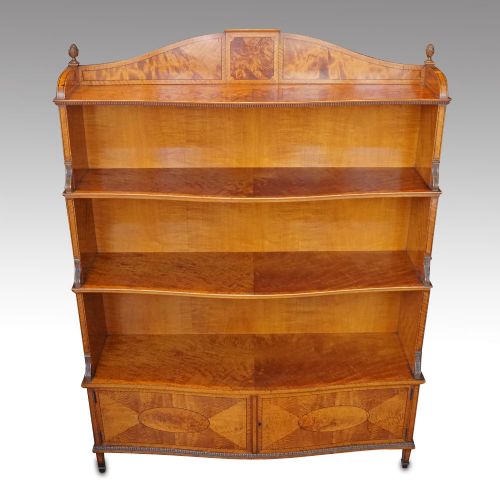 Edwardian Satinwood Open Bookcase