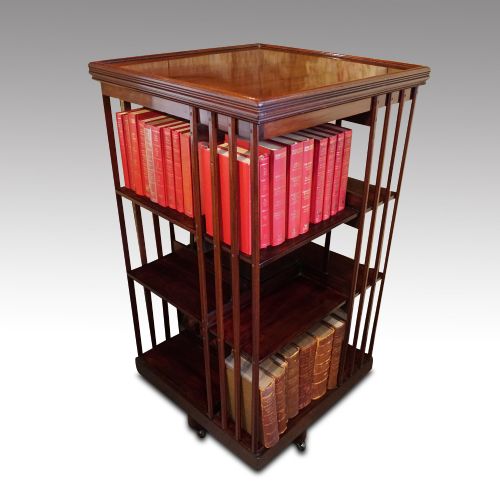 Edwardian Mahogany Revolving Bookcase