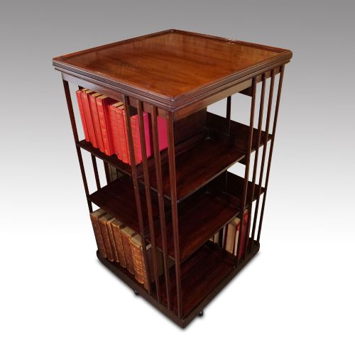 fig 1. Edwardian mahogany revolving bookcase