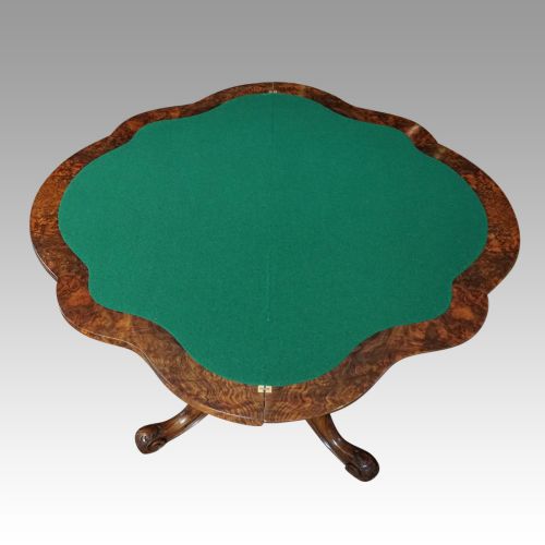 fig 5. Victorian burr walnut card table