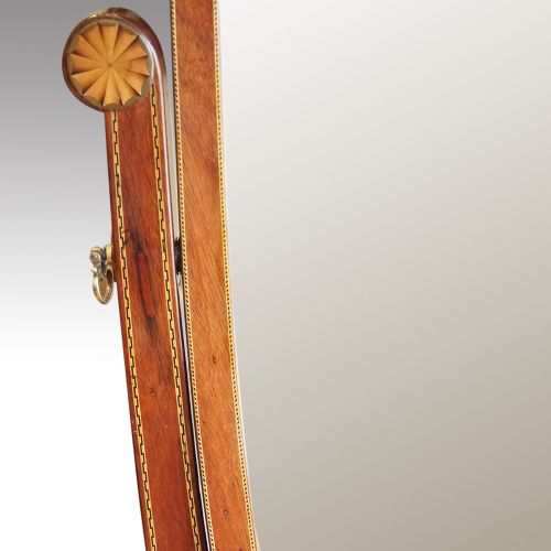 fig 7. Edwardian inlaid mahogany cheval mirror