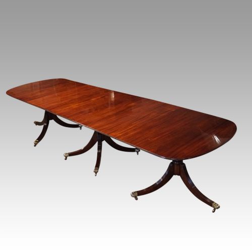 George V Mahogany 3 Pillar Dining Table