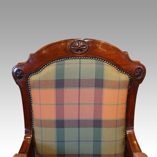 fig 1. Pair of Victorian mahogany easy armchairs