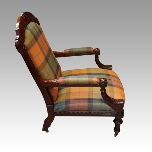 fig 6. Pair of Victorian mahogany easy armchairs